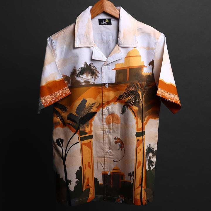 PRINTED Cuban Collar Shirt #156
