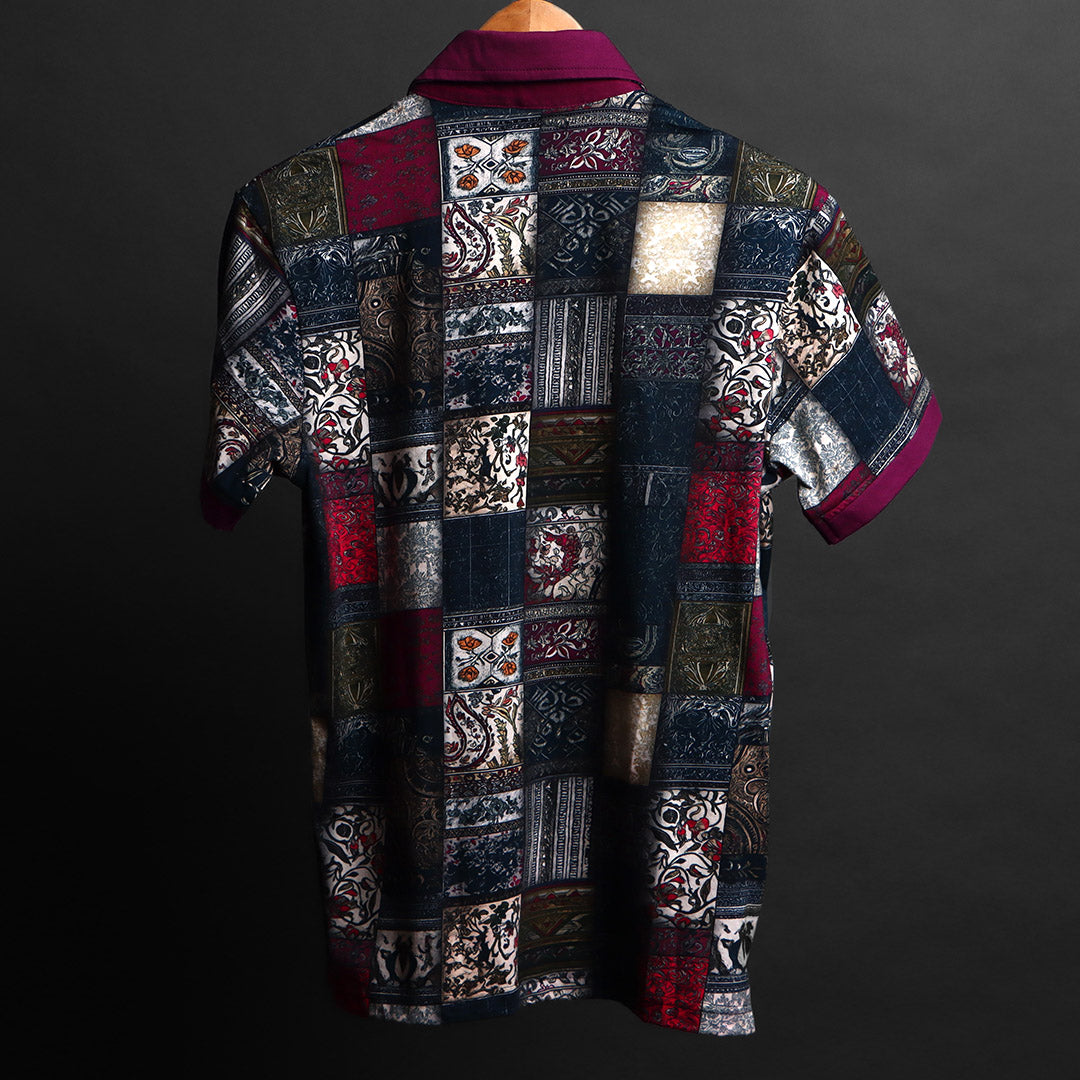 Mens Cotton Printed Polo Tee#25