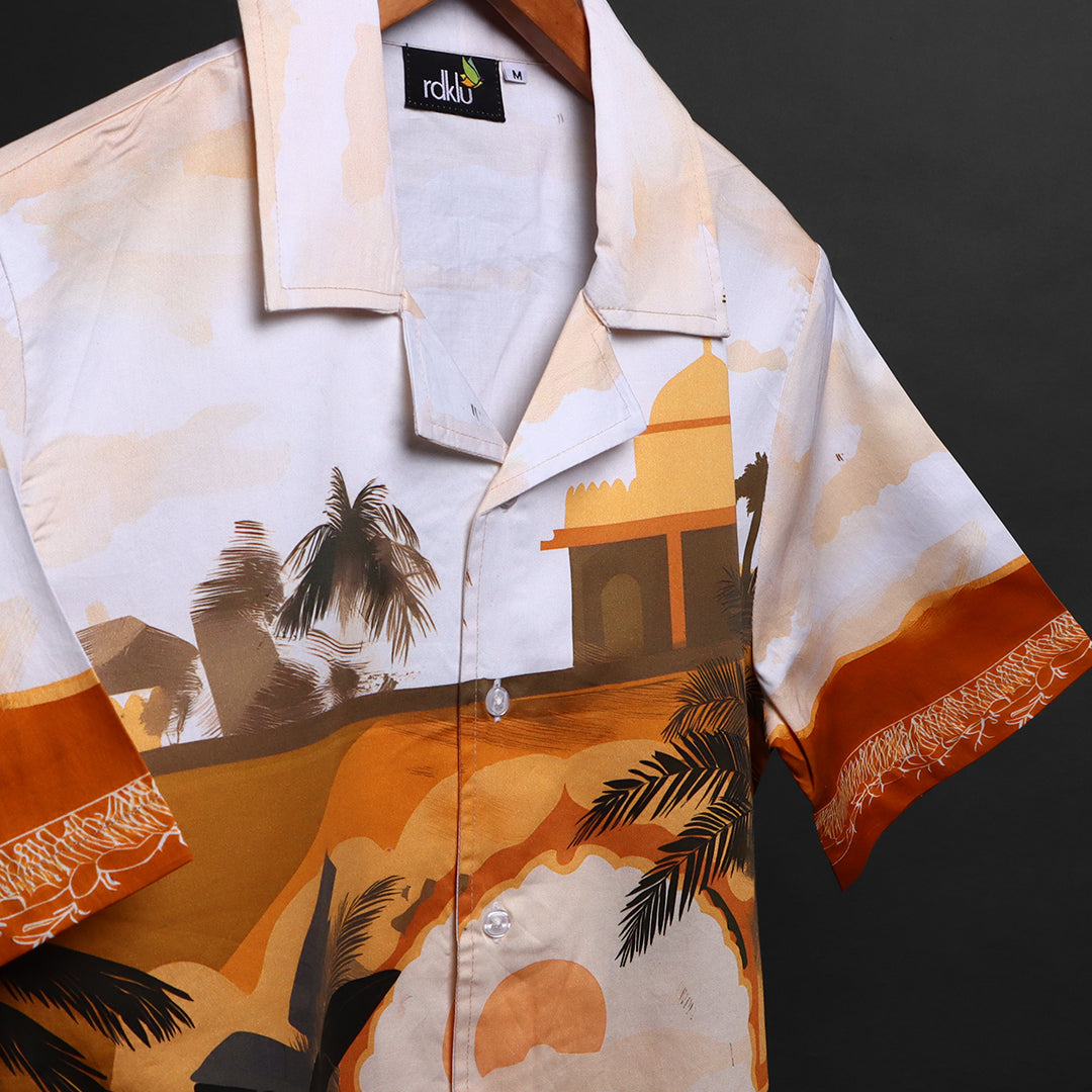 PRINTED Cuban Collar Shirt #156