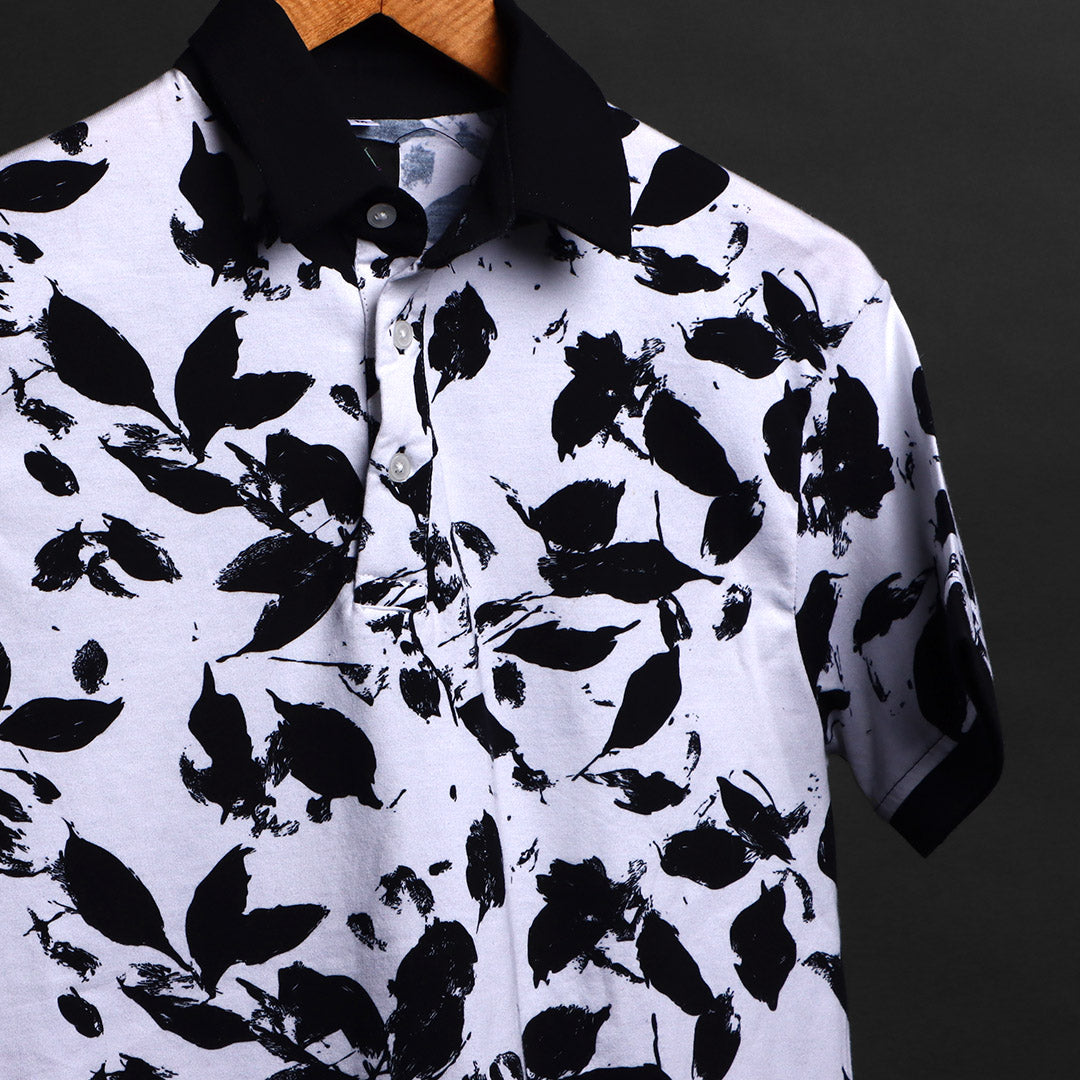 Mens Cotton Printed Polo Tee#24