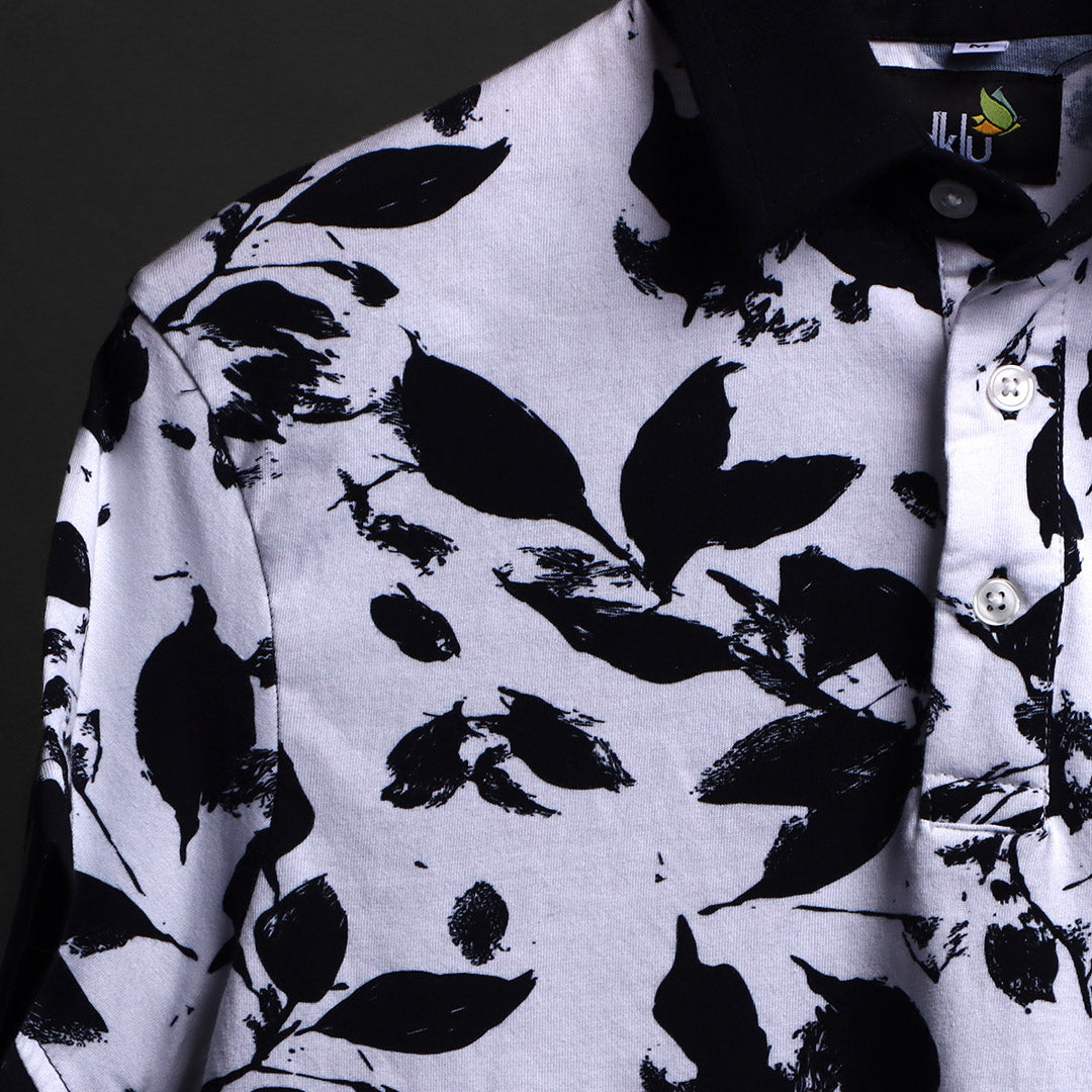 Mens Cotton Printed Polo Tee#24