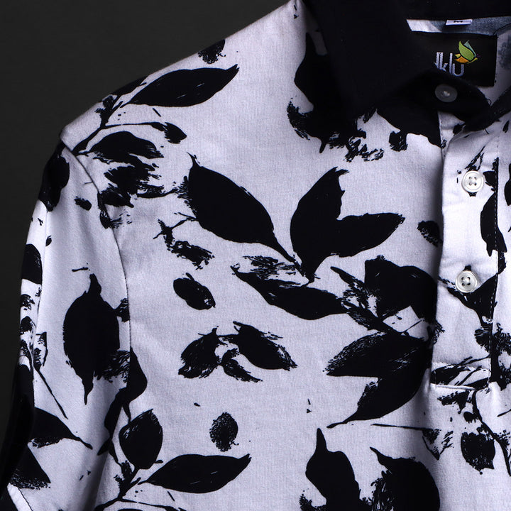 Mens Cotton Printed Polo Tee#24