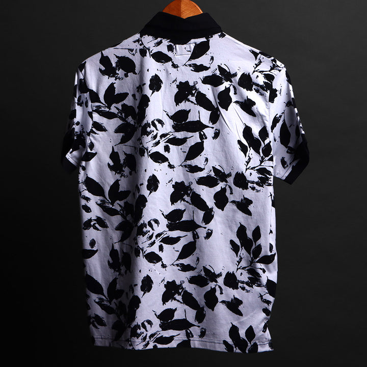 Mens Cotton Printed Polo Tee#24