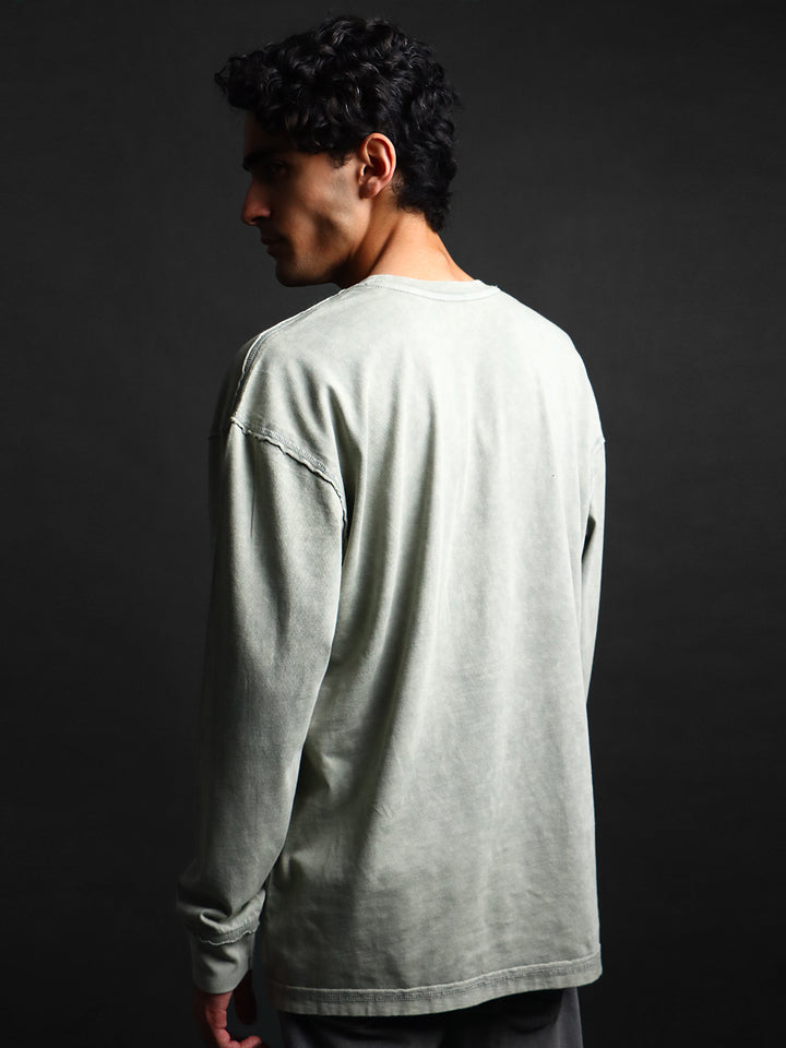 SILVER HAZE * WASHED OUT BASIC LONGSLEEVES TEE #9