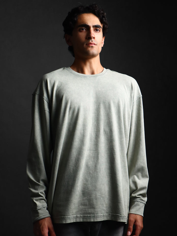 SILVER HAZE * WASHED OUT BASIC LONGSLEEVES TEE #9