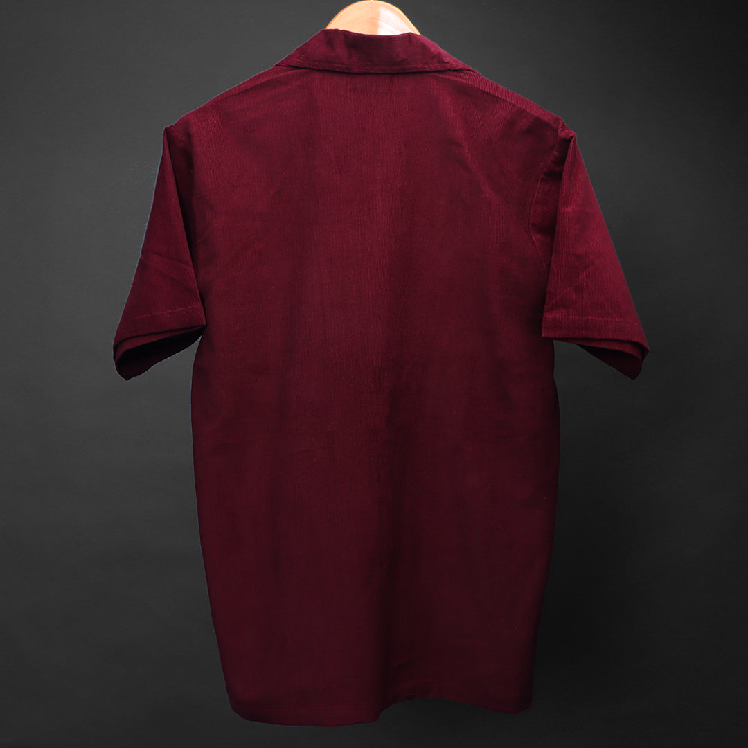 Crimson * Corduroy Zipper Shirt #132
