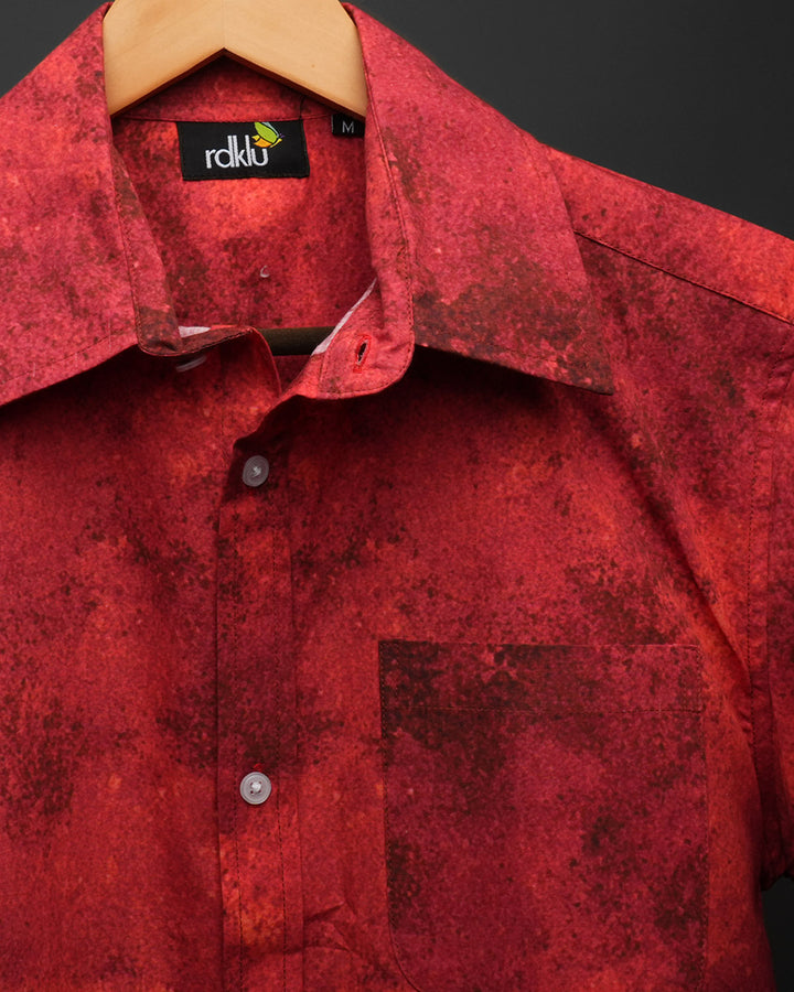 Molten Red - Printed Shirt For Men #164