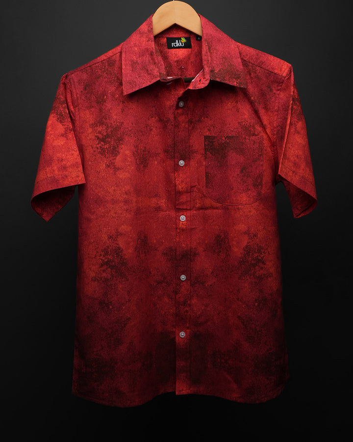 Molten Red - Printed Shirt For Men #164