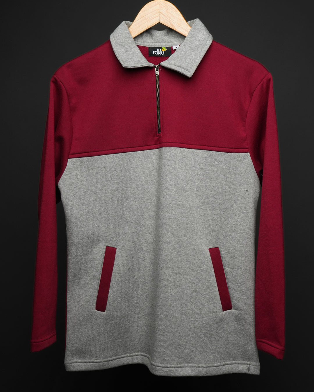 Merlot* Colourblock  zipper Sweatshirt #16