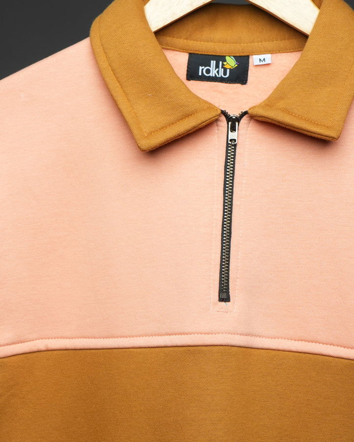 Peach Canyon* Colourblock  zipper Sweatshirt #15