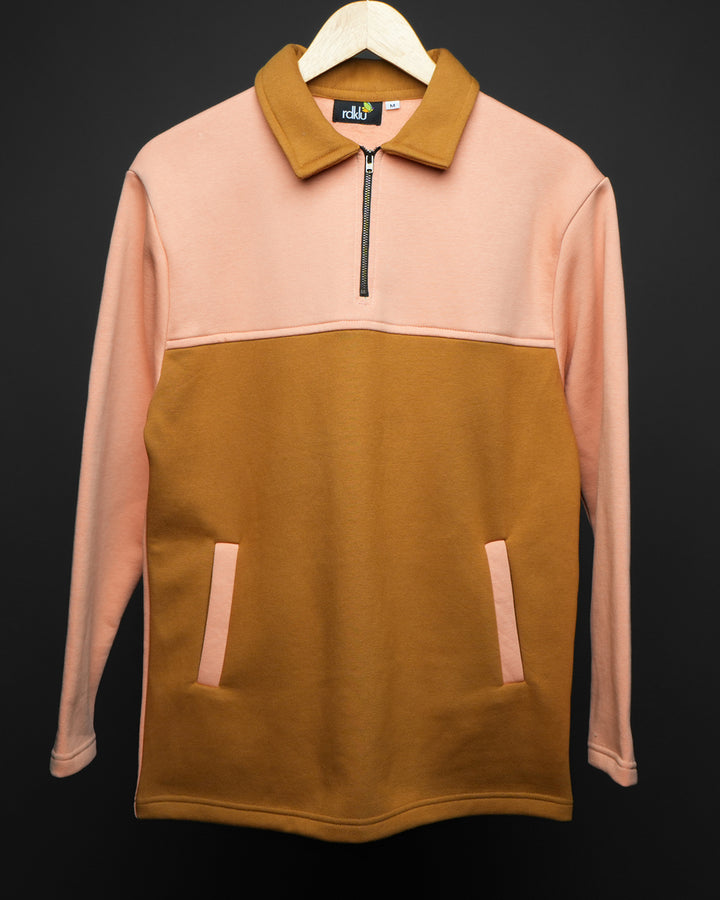 Peach Canyon* Colourblock  zipper Sweatshirt #15