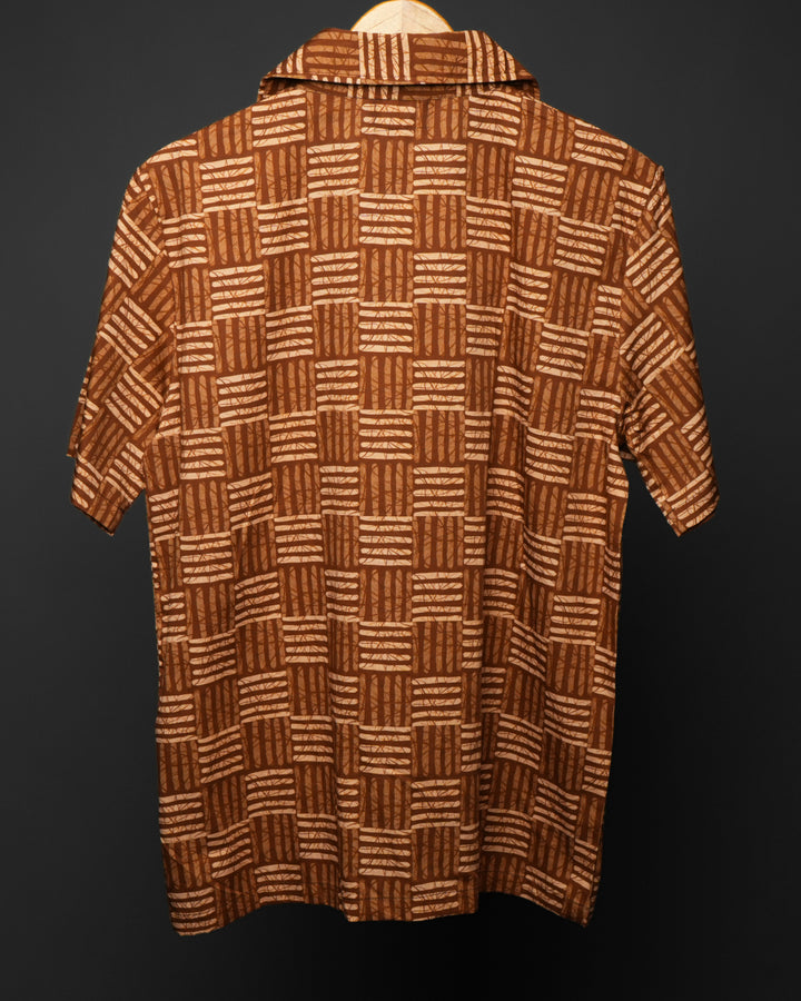 Cocoa Nomad* Printed Cuban Collar Shirt #188