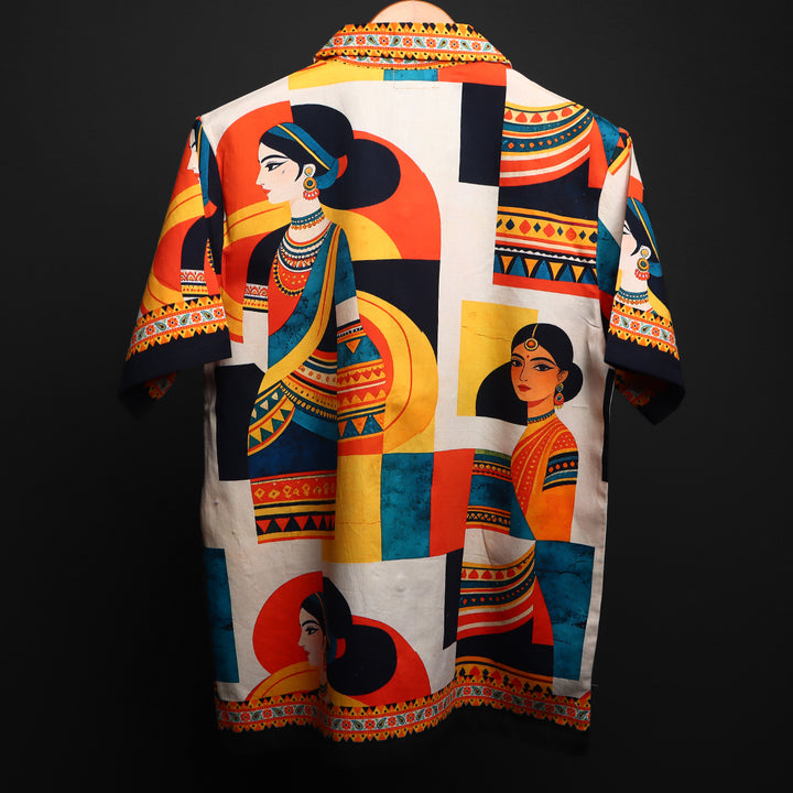 Adhya- Unisex Printed Cuban Collar Shirt #159