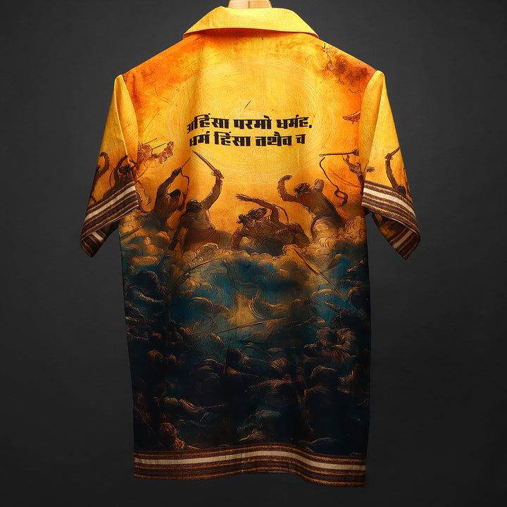 RESISTANCE * Cuban Collar Shirt For Men #135
