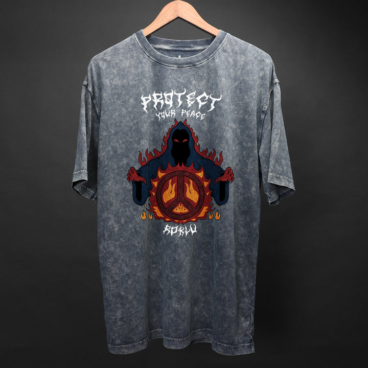 ACID WASH OVER SIZE TEE #40