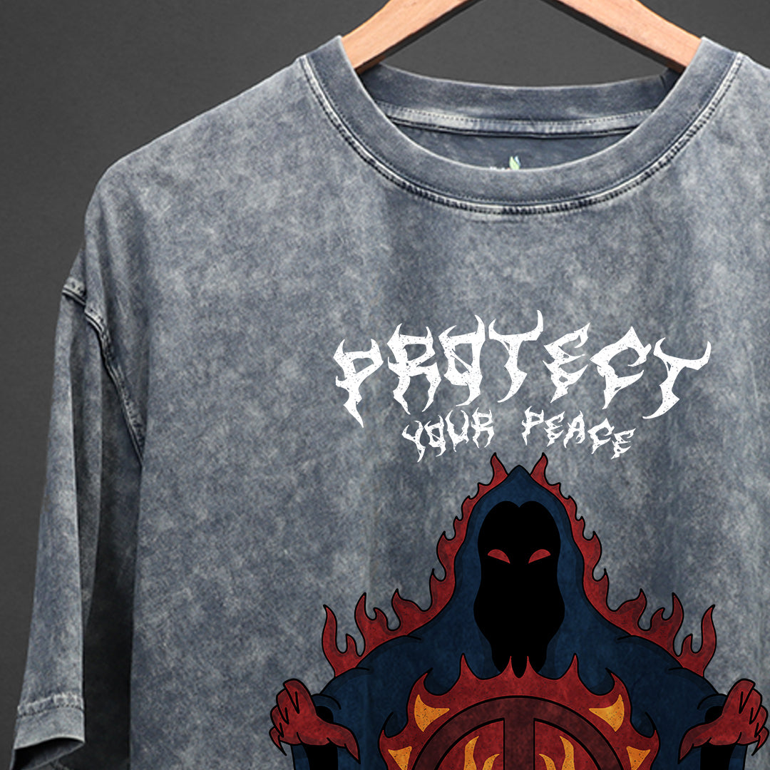 ACID WASH OVER SIZE TEE #40