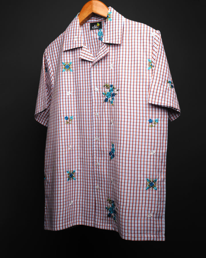 Ocean Flora * Embroidery Shirt #178