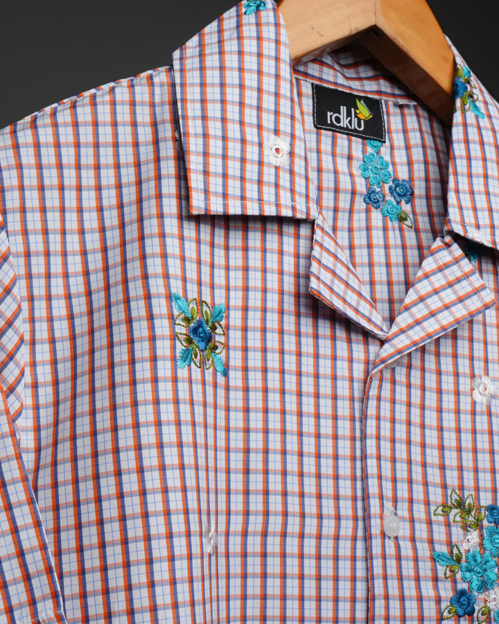 Ocean Flora * Embroidery Shirt #178
