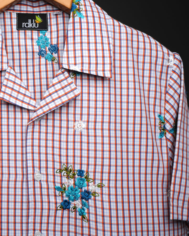 Ocean Flora * Embroidery Shirt #178