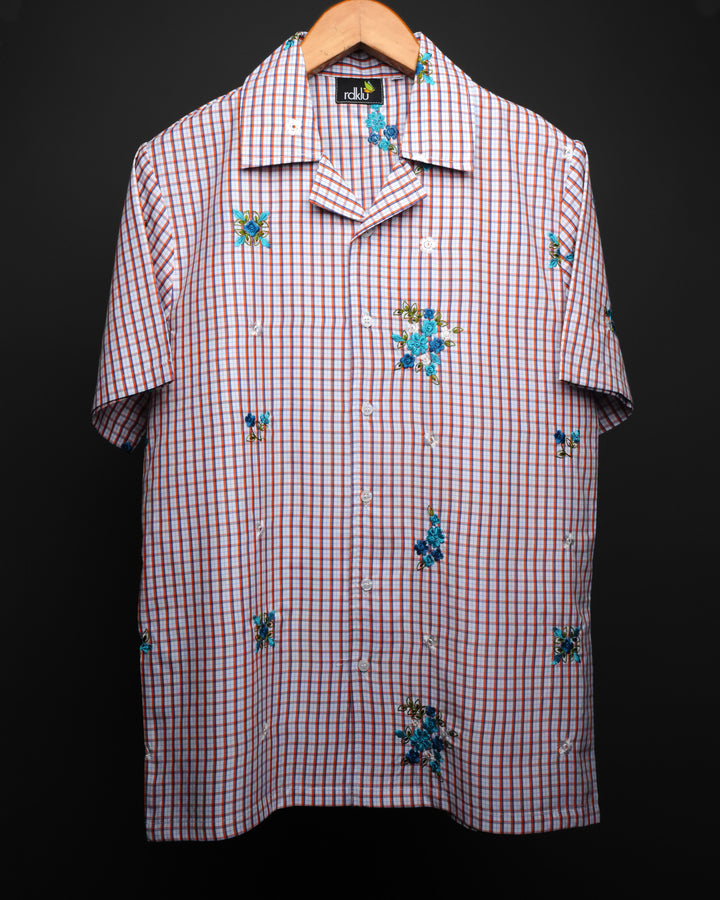 Ocean Flora * Embroidery Shirt #178