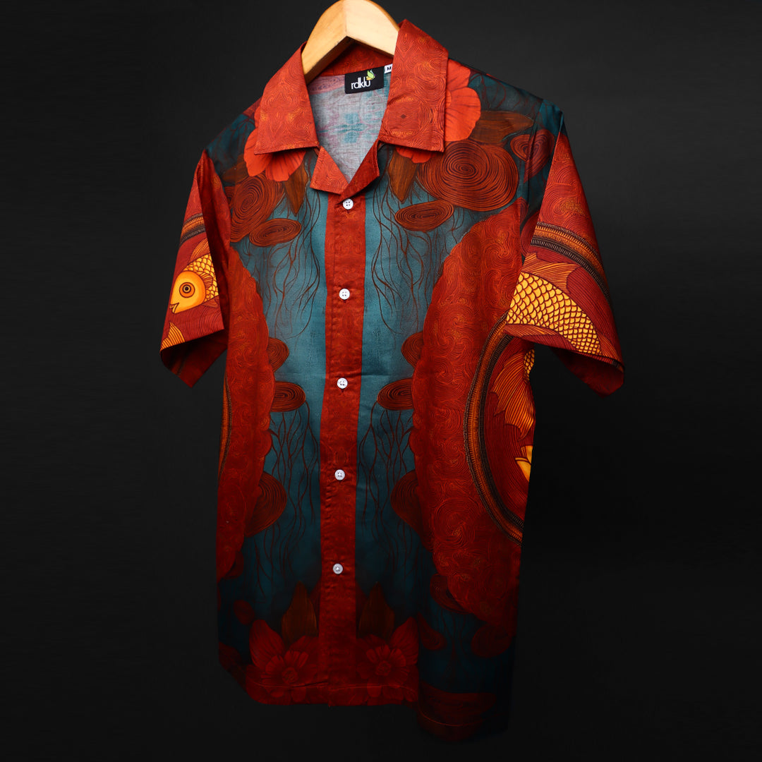 Printed Cuban Collar Shirt  #150