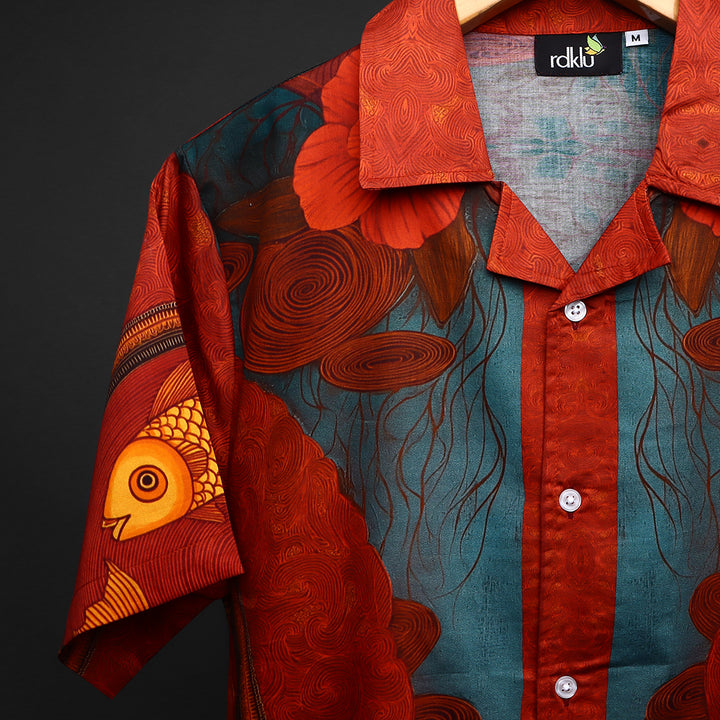 Printed Cuban Collar Shirt  #150