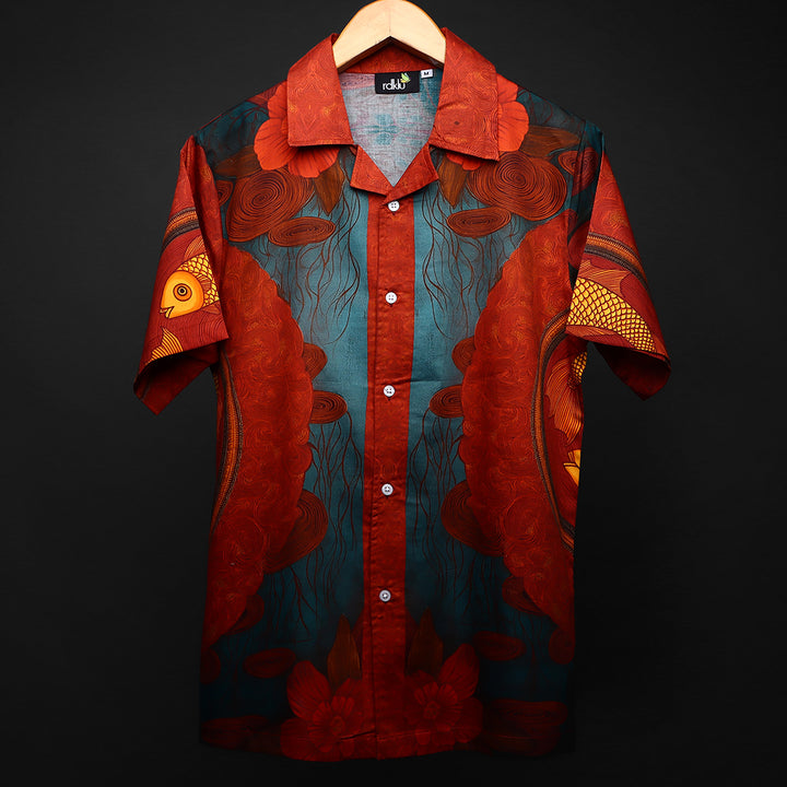 Printed Cuban Collar Shirt  #150