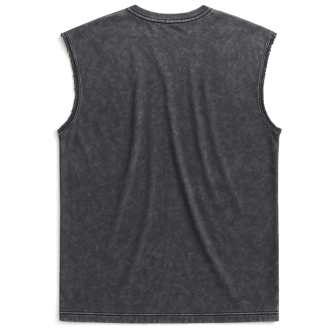 WASHED OUT PRINTED SLEEVELESS VEST #26