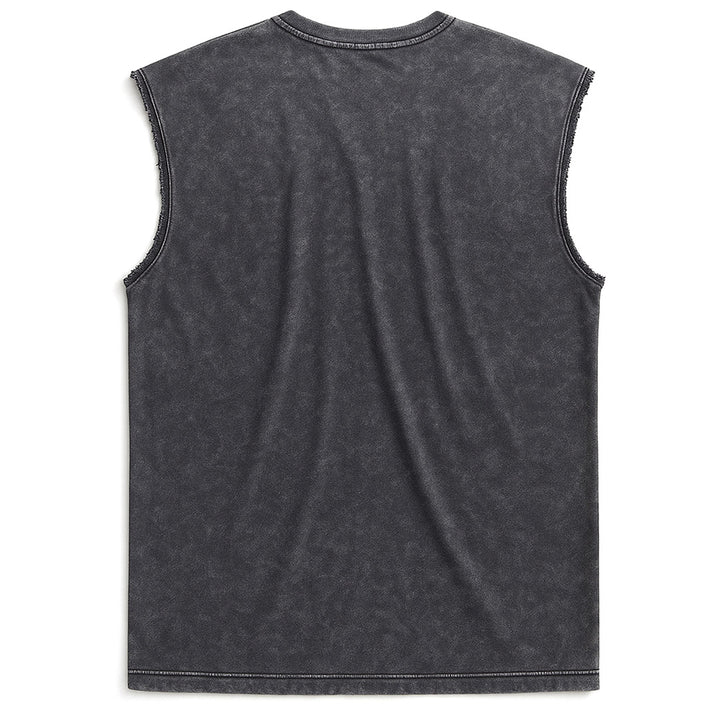 WASHED OUT PRINTED SLEEVELESS VEST #26