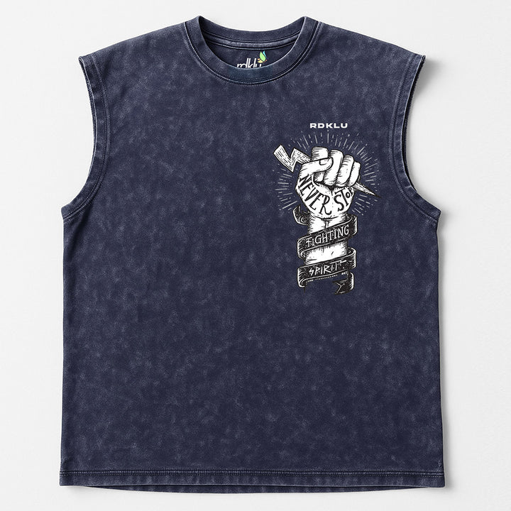 WASHED OUT PRINTED SLEEVELESS VEST #27