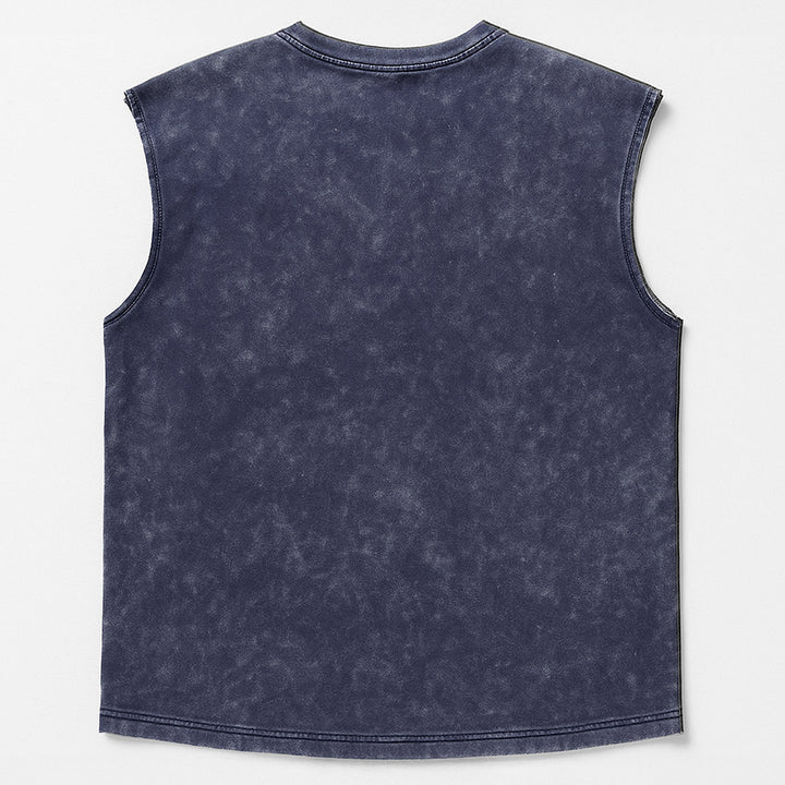 WASHED OUT PRINTED SLEEVELESS VEST #27