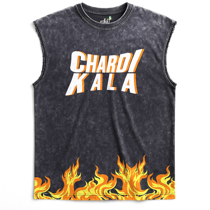 WASHED OUT PRINTED SLEEVELESS VEST #26