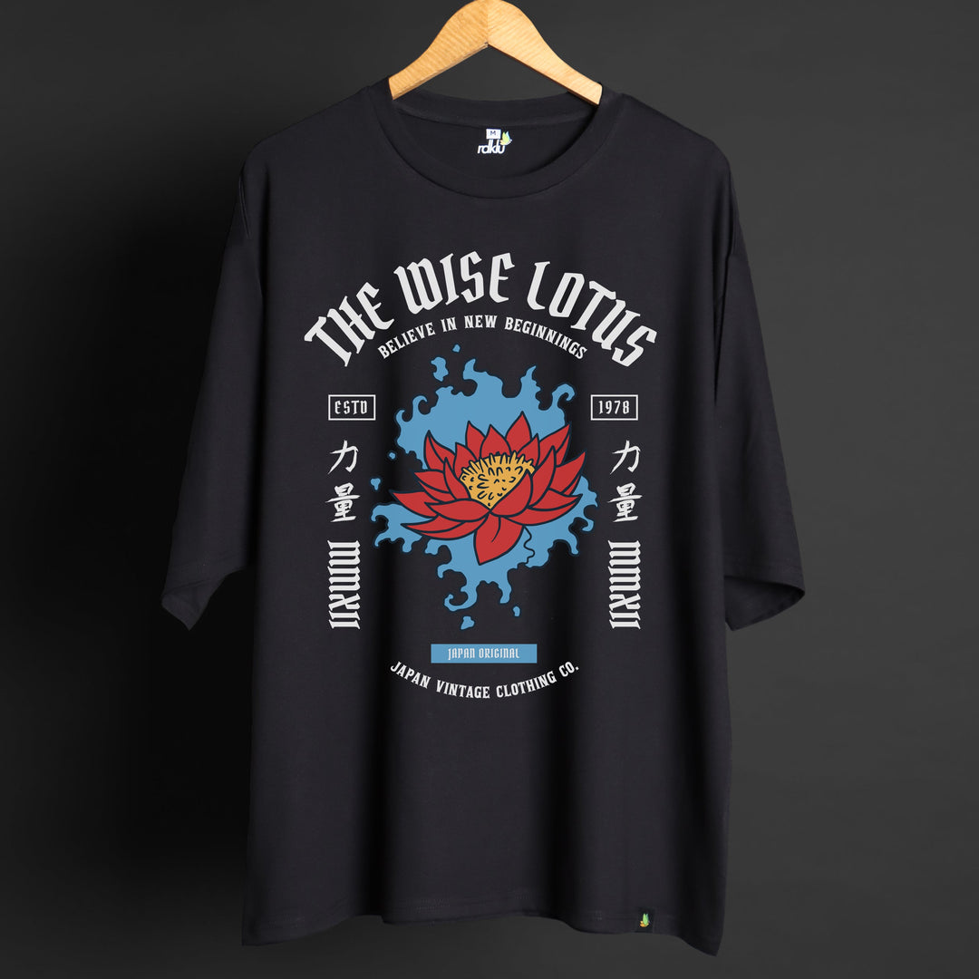 Printed Oversized Tee - WISE MEN'S PRINTED OVER SIZE TEE#36