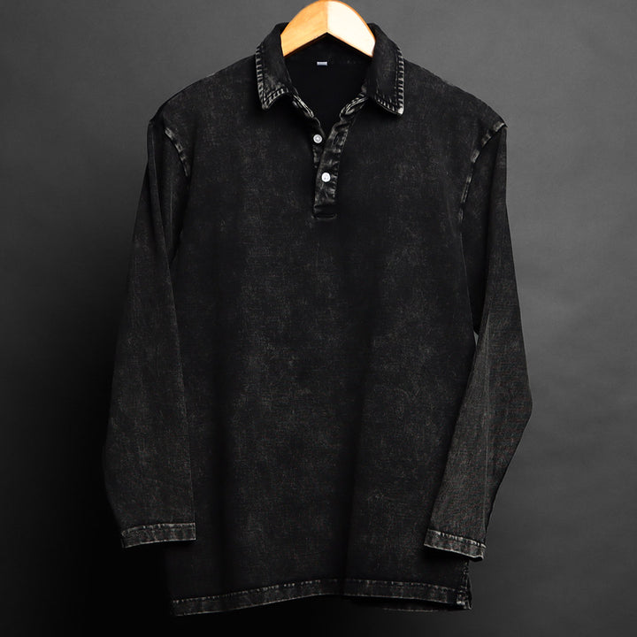 ASHEN DUSK * Acid Wash Polo Tee #49