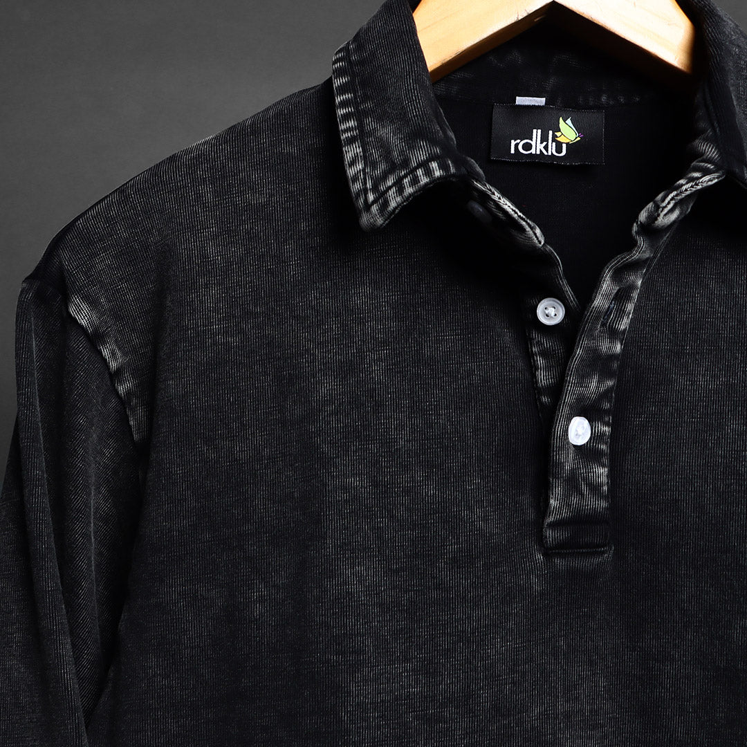 ASHEN DUSK * Acid Wash Polo Tee #49