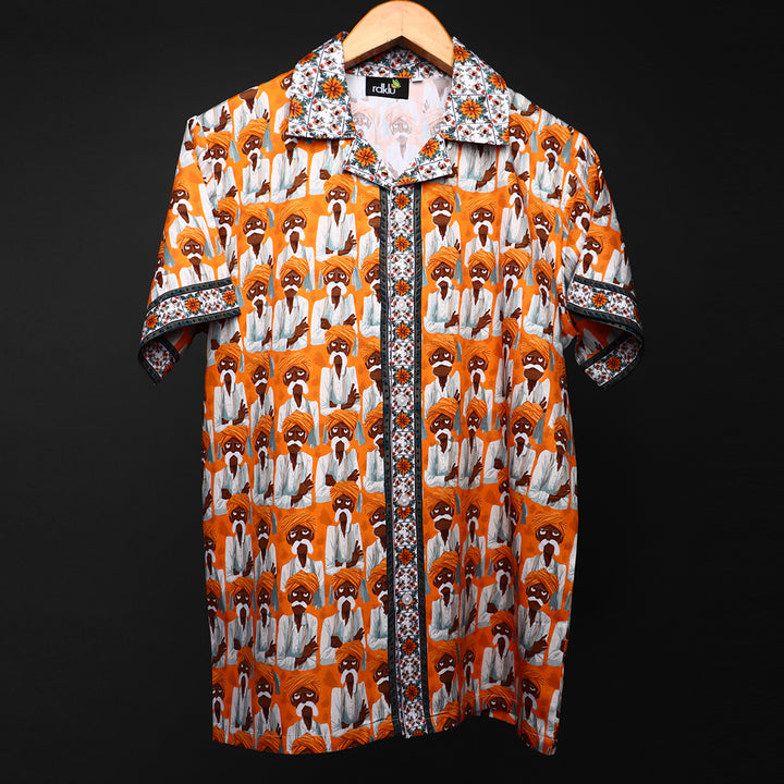 Printed Cuban Collar Shirt  #151
