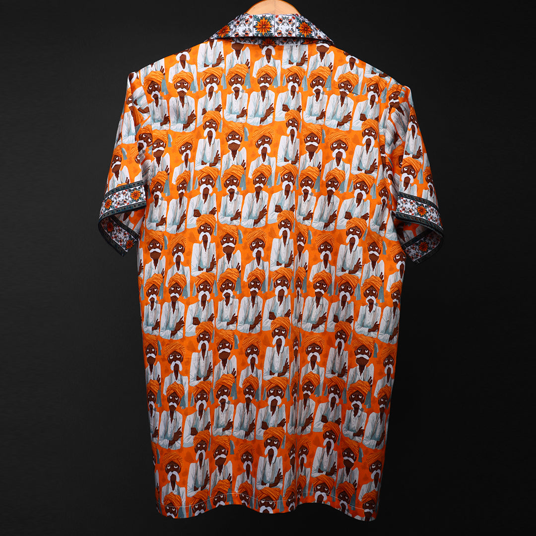 Printed Cuban Collar Shirt  #151