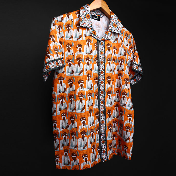Printed Cuban Collar Shirt  #151