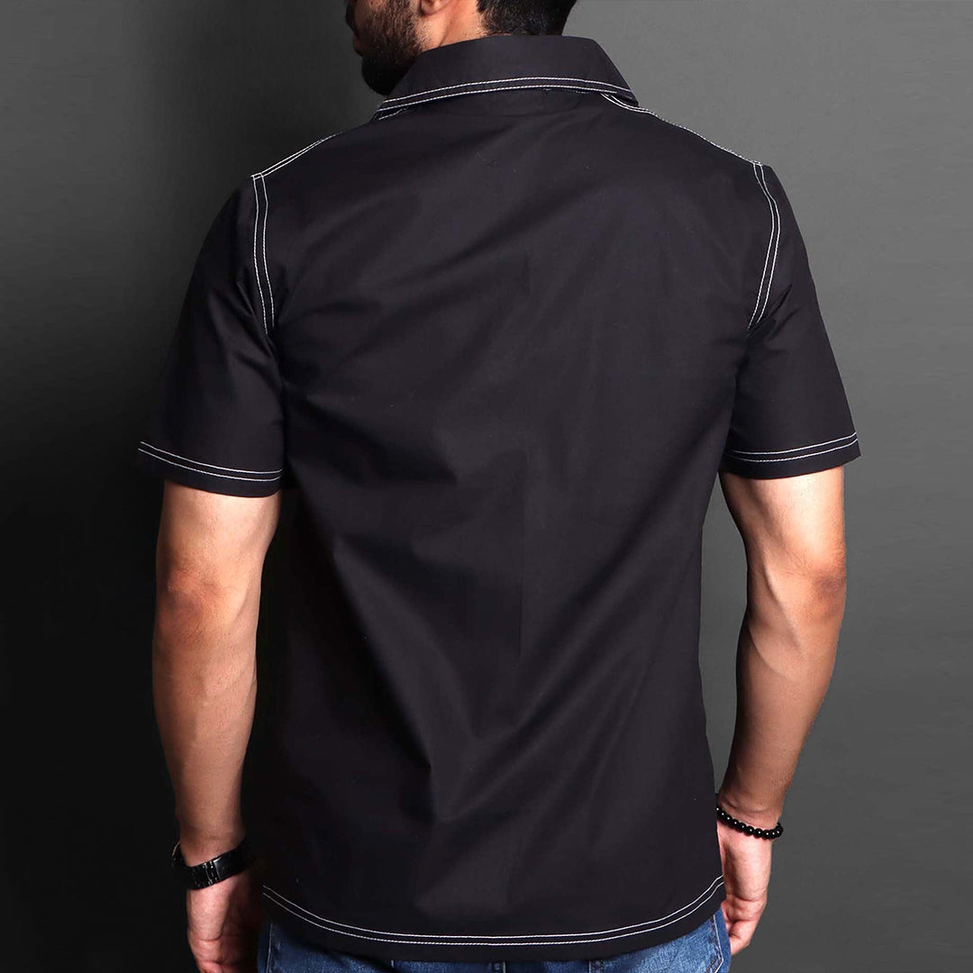 Noir Blanco - Prime Cuban Collar Shirt #3