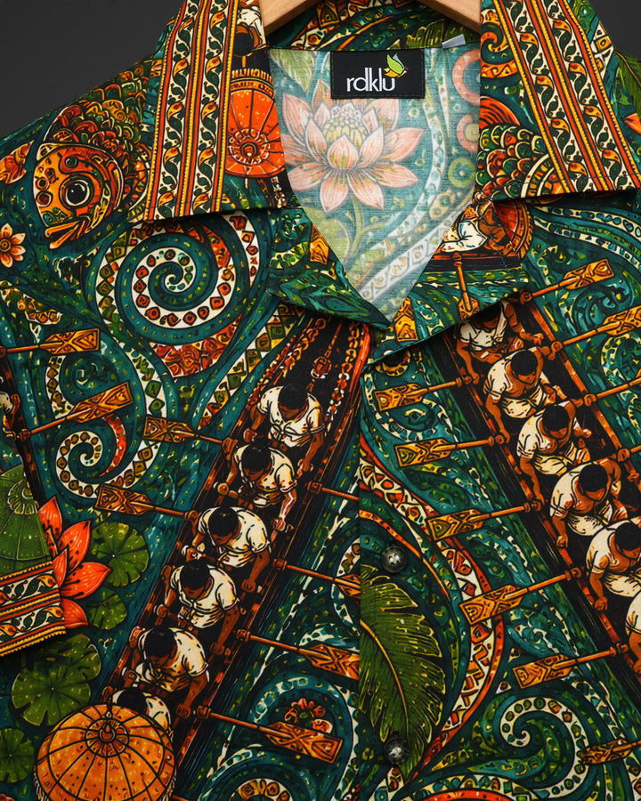 Vallam Kali * Printed Cuban Collar Shirt #176