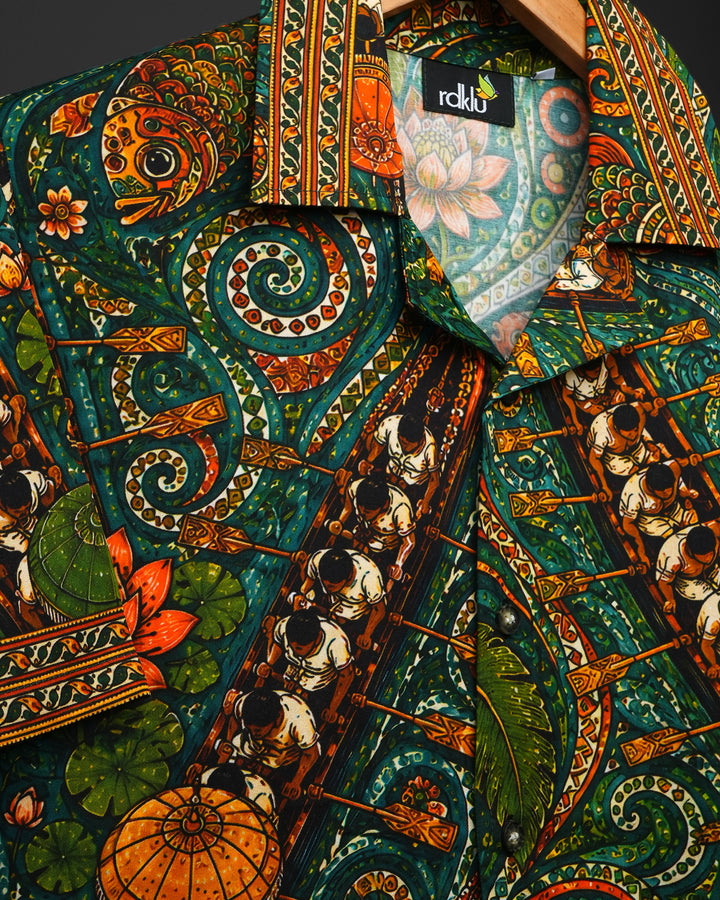 Vallam Kali * Printed Cuban Collar Shirt #176