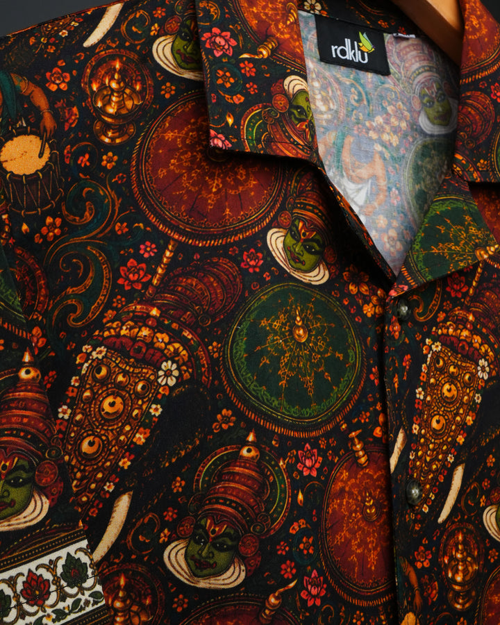 Kathakali * Printed Cuban Collar Shirt #177