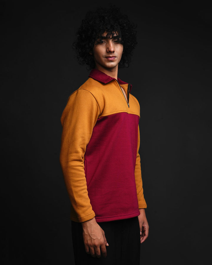 Amber crest* Colourblock  zipper Sweatshirt #17