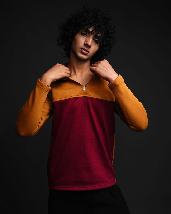 Amber crest* Colourblock  zipper Sweatshirt #17