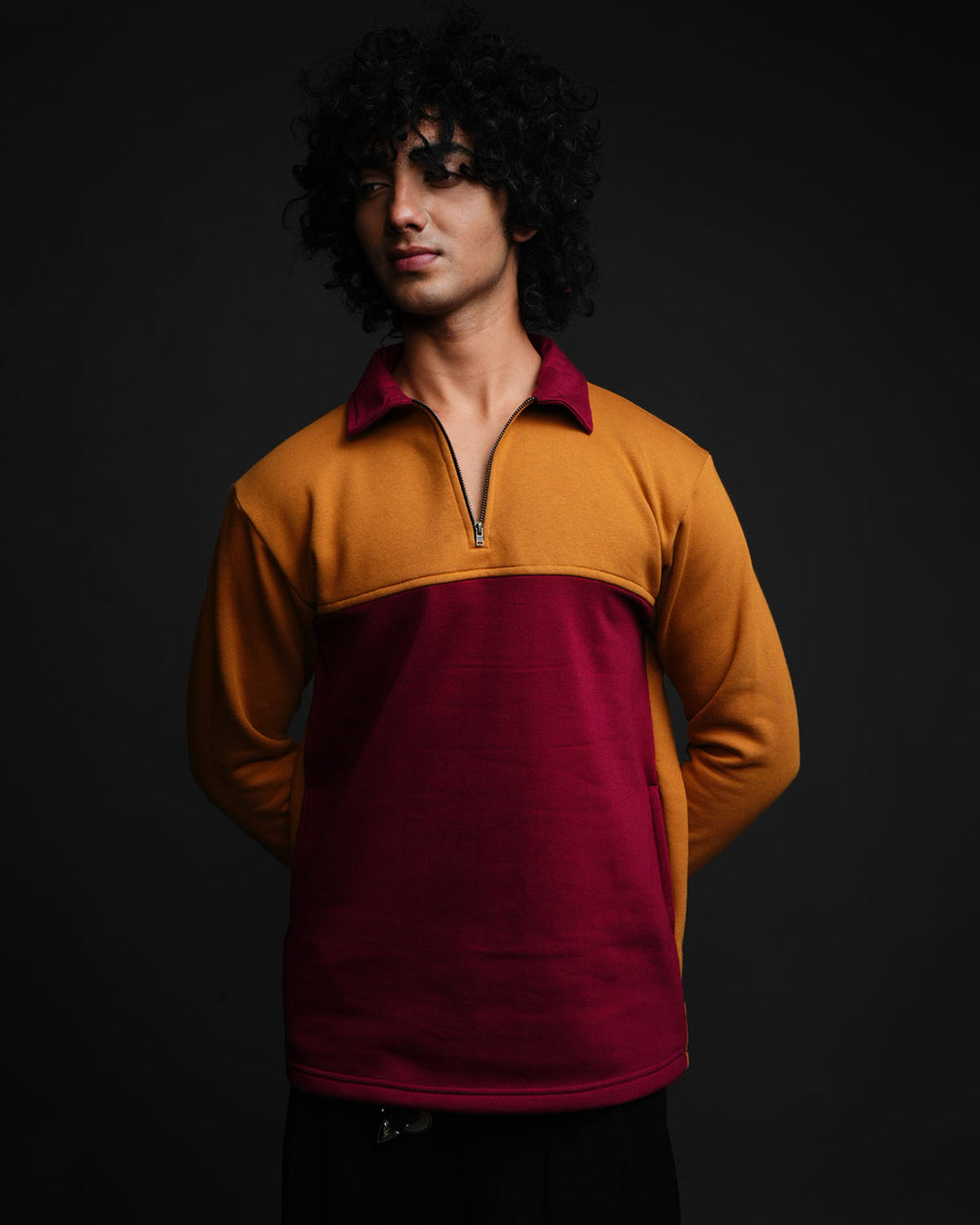 Amber crest* Colourblock  zipper Sweatshirt #17