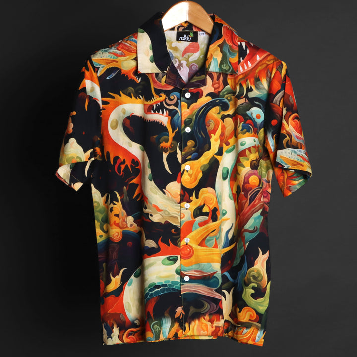 Prints - RDKLU Cuban Collar Shirt For Men#629