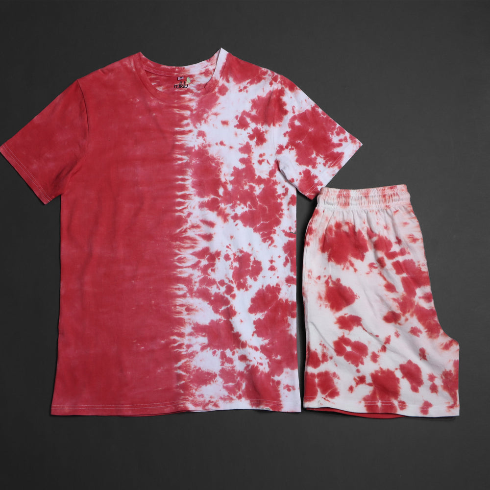 Men Tie And Dyed - PHOENIX * Men's Tie & Dye Co-Ord Tee & Shorts Set#24