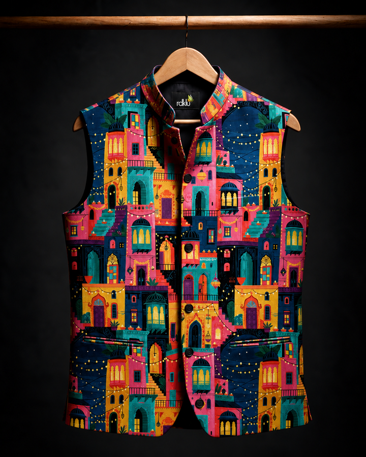 RDKLU Prakash Parv Printed Waistcoat #18