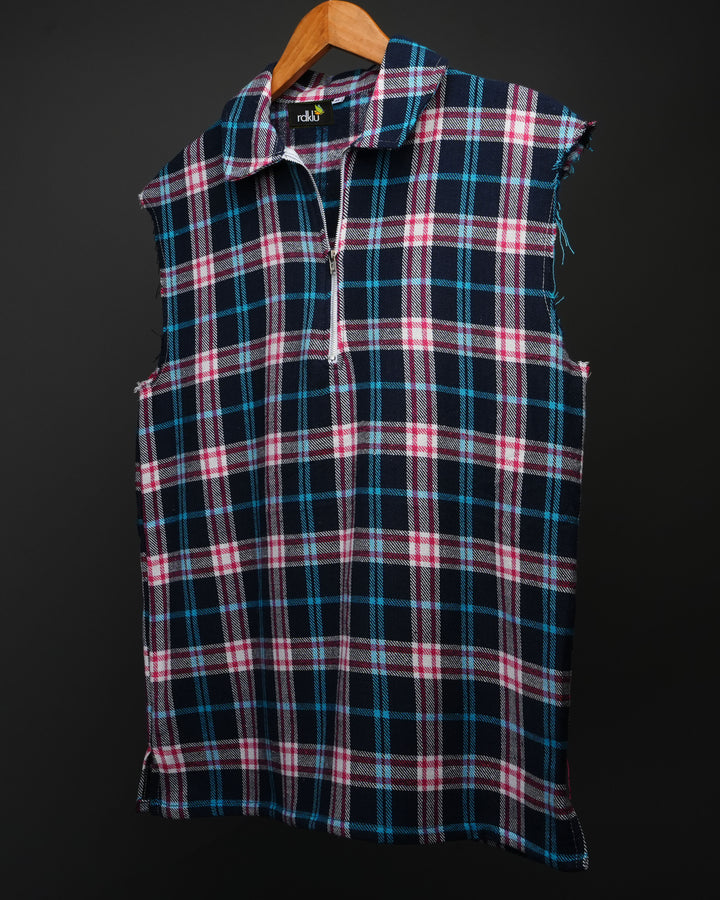 Sleevless * Flannel Zip Shirt #176