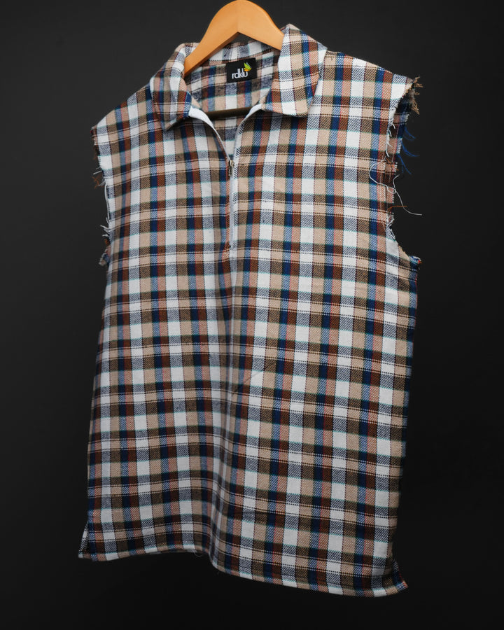 Sleevless * Flannel Zip Shirt #175